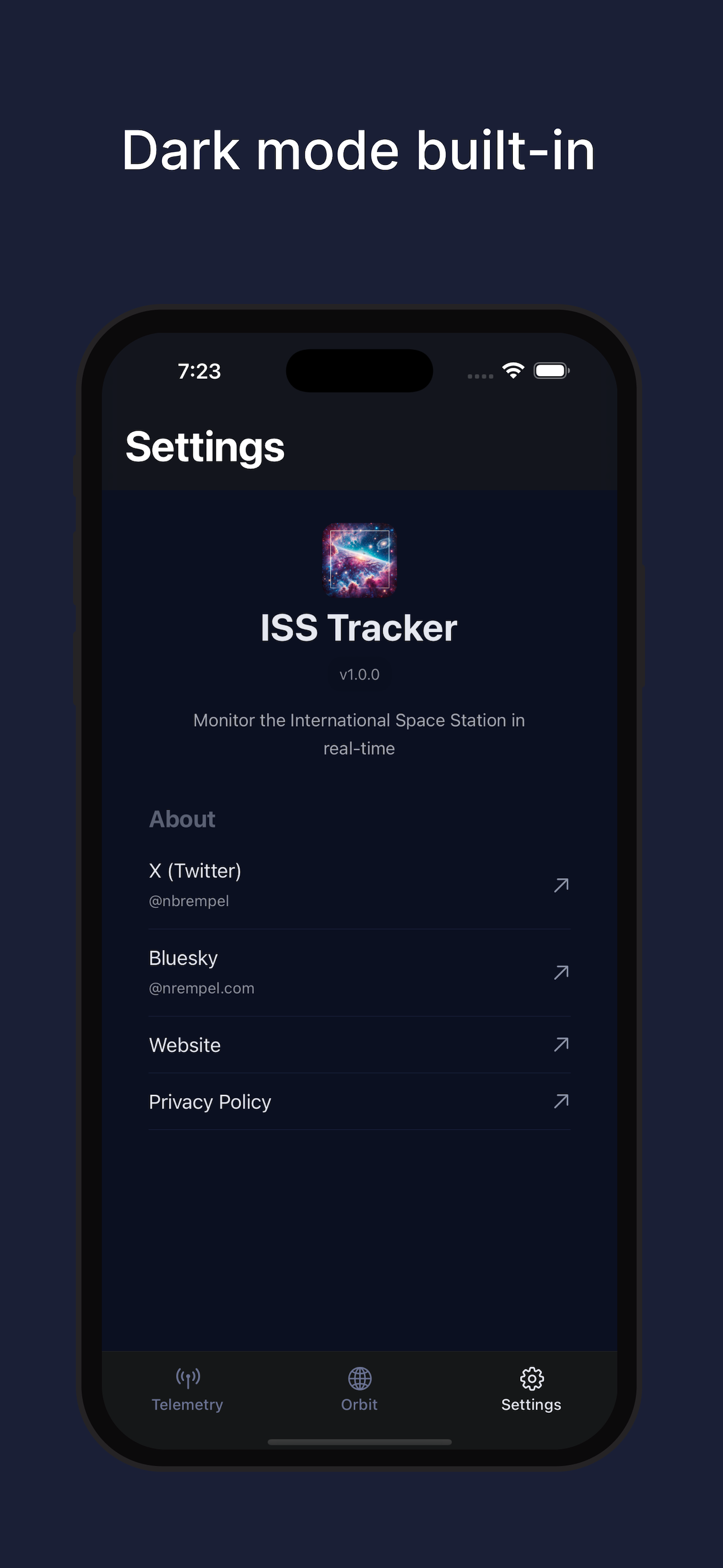 ISS Tracker Technical Data and System Status